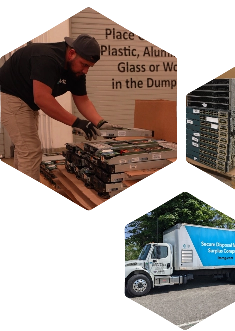 IT AMG team completing on-site and off-site data destruction services