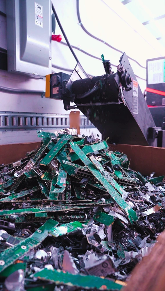 Shredding Equipment Processing Electronic Components