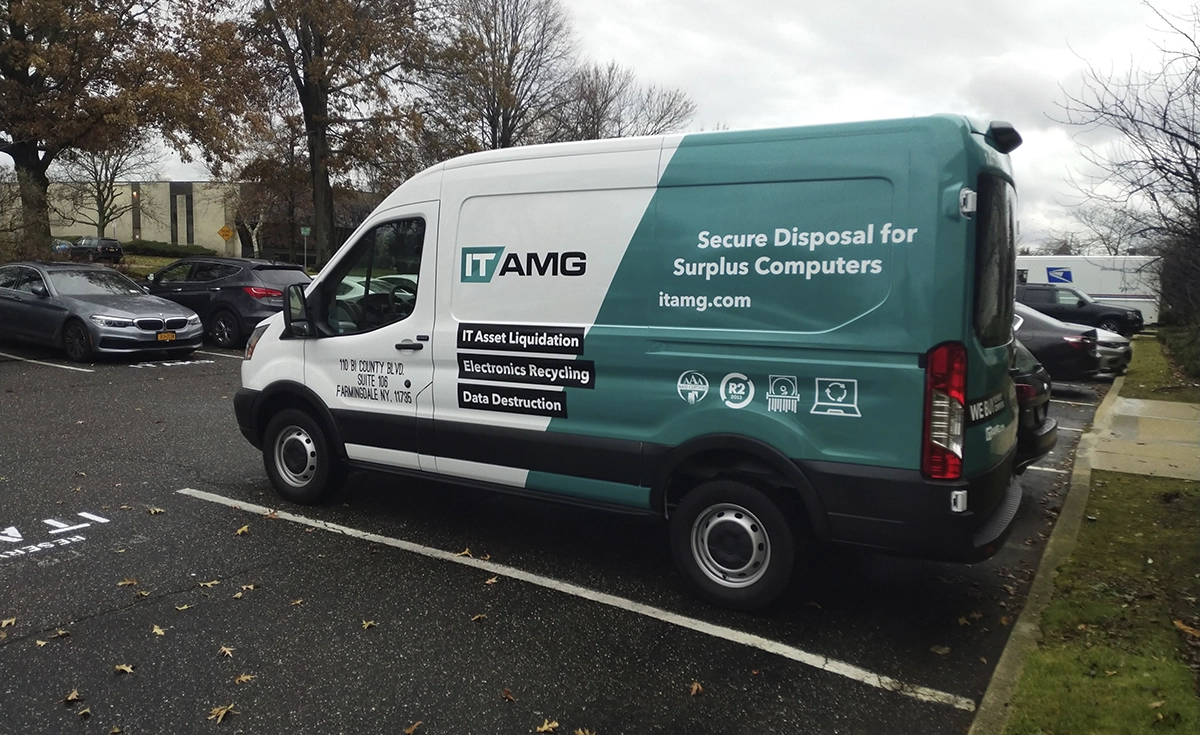 itamg-van ITAMG van ready for IT equipment pickup, secure disposal, recycling, and liquidation services for selling used IT equipment