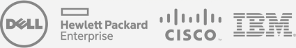 Logos of Dell, HPE, Cisco, IBM