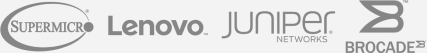 Logos of Supermicro, Lenovo, Jupiter, Brocade