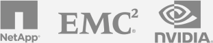 Logos of NetApp, EMC, NVIDIA