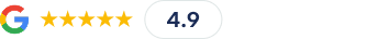 Google 4.9-star rating with 100+ reviews